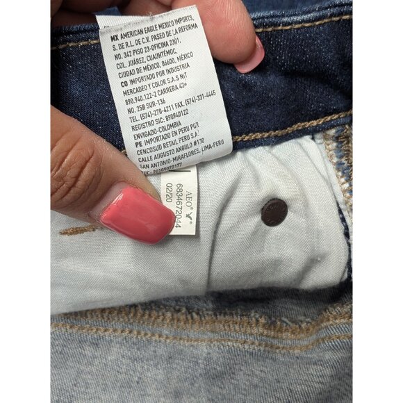 American Eagle Denim Shorts Women Size 10 Curvy Hi Rise Shortie Festival Cowgirl - Picture 13 of 13